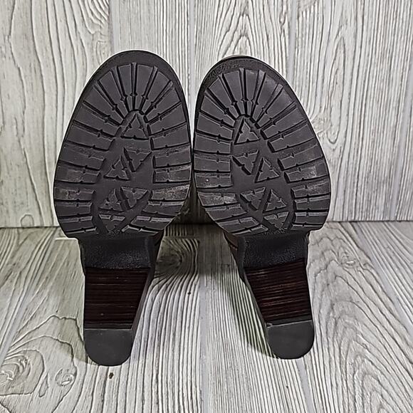 Nicole Sylvie Mint Brown Lace Up Look Zip Side Leather Ankle Boots Womens 9 NEW - Picture 7 of 11